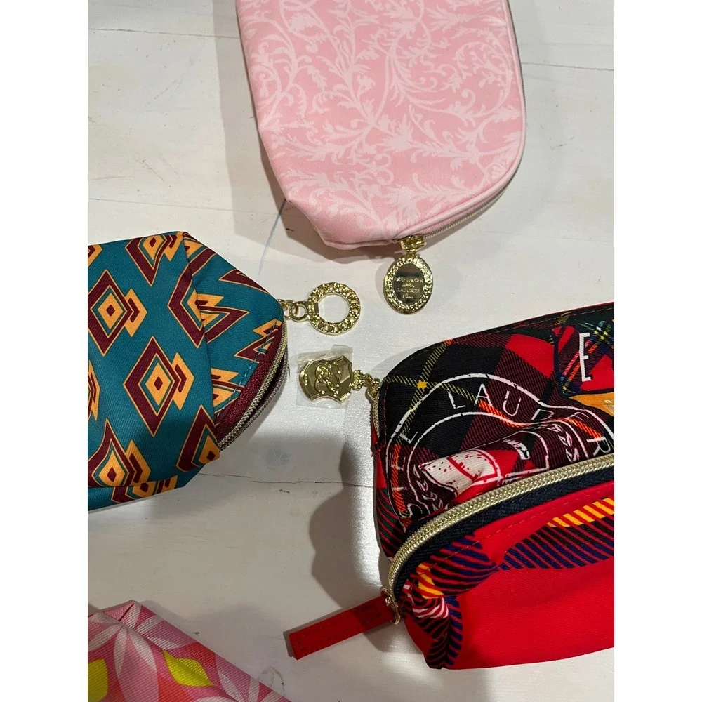 6 Cosmetic Bag Bundle Makeup Travel Accessories plus Versace Sample and‎  Mask